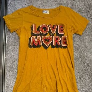 Dazey LA Mustard Tee with Heart Detail